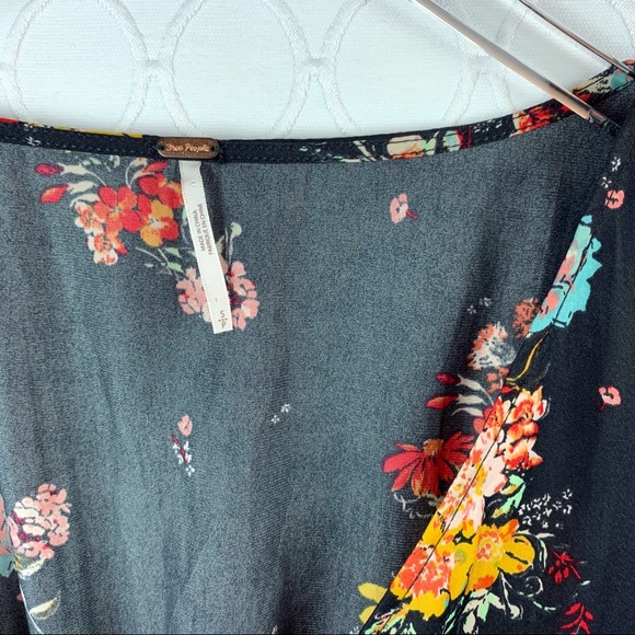 Free People Floral Babydoll Drop Waist Boho Dress Small - Picture 6 of 8